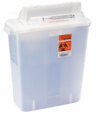 Sharps Container SharpStar™ In-Room™ Translucent 16-1/2 H X 13-3/4 W X 6 D Inch Horizontal Entry 3 Gallon - 8536SA