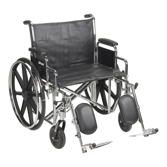 Bariatric Wheelchair McKesson Dual Axle Desk Length Arm Swing-Away Elevating Legrest Black Upholstery 24 Inch Seat Width Adult 450 lbs. Weight Capacit
