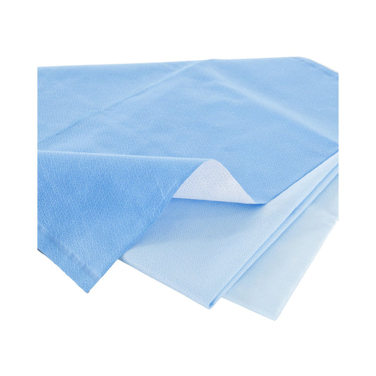 QUICK CHECK* H200 Sterilization Wrap White / Blue 24 X 24 Inch Dual Layer SMS Polypropylene Steam / EO Gas / Hydrogen Peroxide - 34174