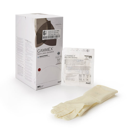 Surgical Glove GAMMEX® Non-Latex Sensitive Size 6.5 Sterile Polychloroprene Standard Cuff Length Micro-Textured Cream Chemo Tested - 20277265
