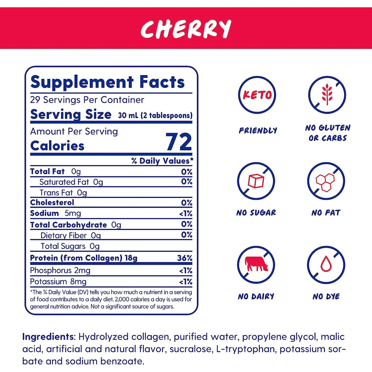 Proteinex® 18 Cherry Liquid Predigested Protein, 30-ounce bottle 54859-525-30