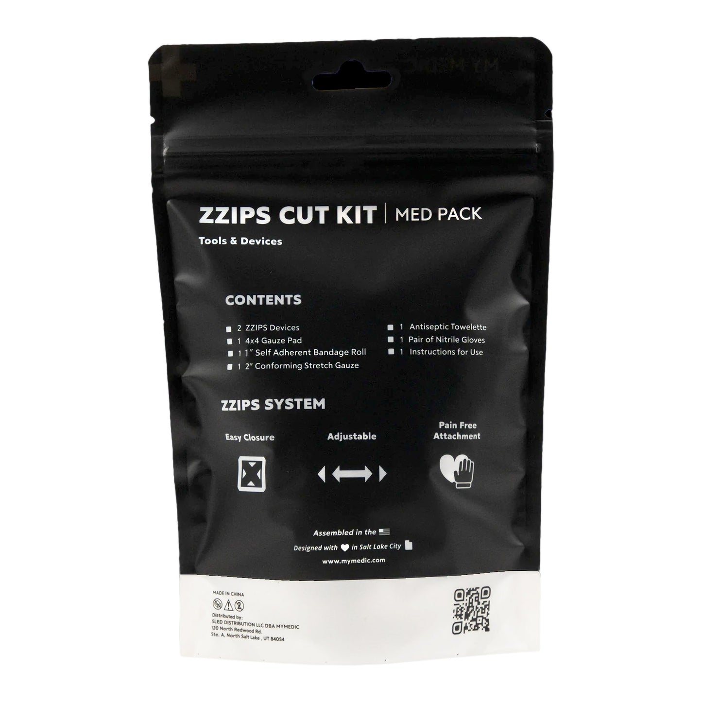 Med Packs™ Zzips First Aid Kit for Cuts, Lacerations in Portable Pouch MM-SPL-MD-PK-ZZIP-CUT-EA