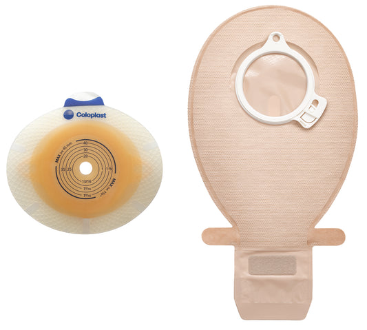 SenSura® Click Convex Light Ostomy Barrier, 35 mm Stoma Opening, Blue Match 11032