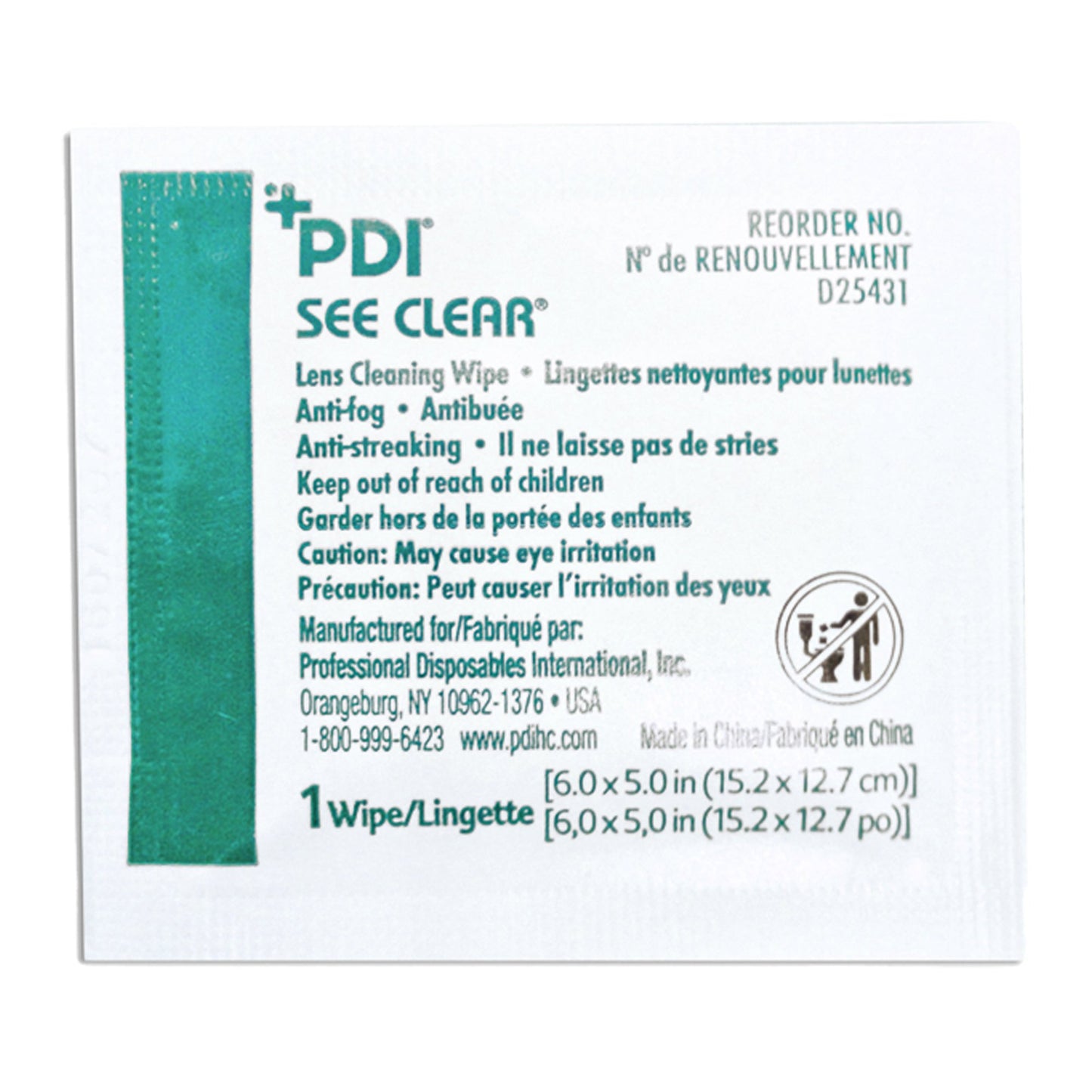 See Clear® Eye Glass Cleaning Wipes D25431