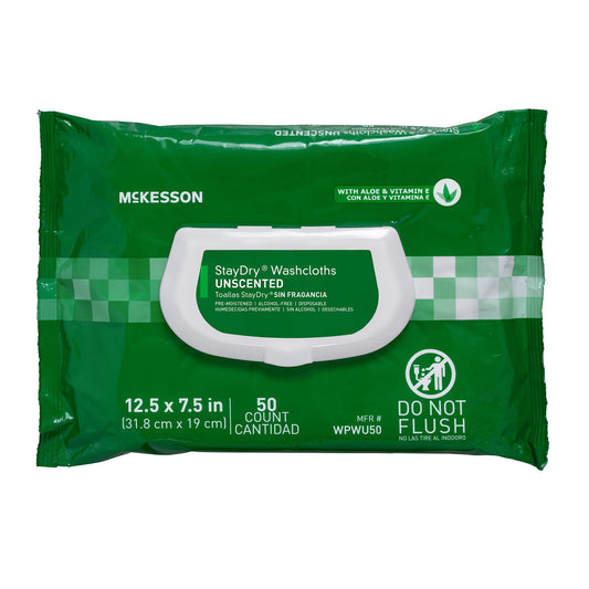 Personal Cleansing Wipe StayDry® Soft Pack Unscented 50 Count - WPWU50