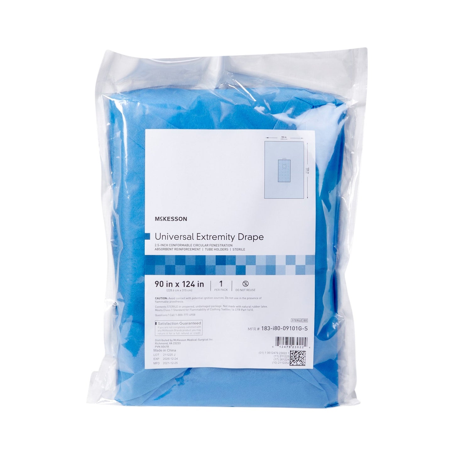 McKesson Sterile Universal Extremity Drape, 90 x 124 Inch 183-I80-09101G-S