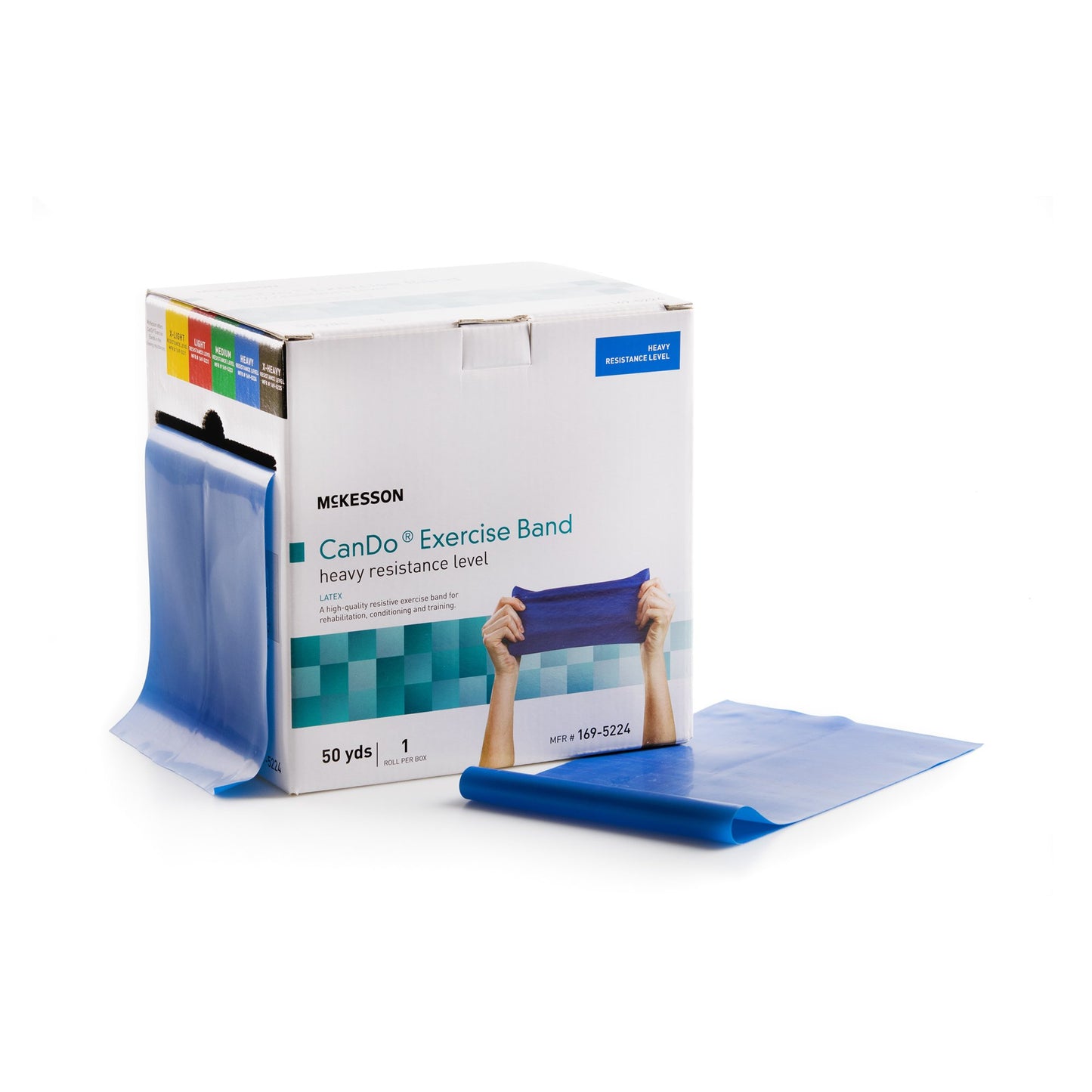 McKesson Exercise Resistance Band, Blue, 5 Inch x 50 Yard, Heavy Resistance 169-5224