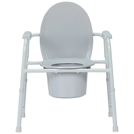 3-in-1 Commode Chair McKesson Fixed Arms Steel Frame Back Bar 13-3/4 Inch Seat Width 350 lbs. Weight Capacity - 146-11105N-4