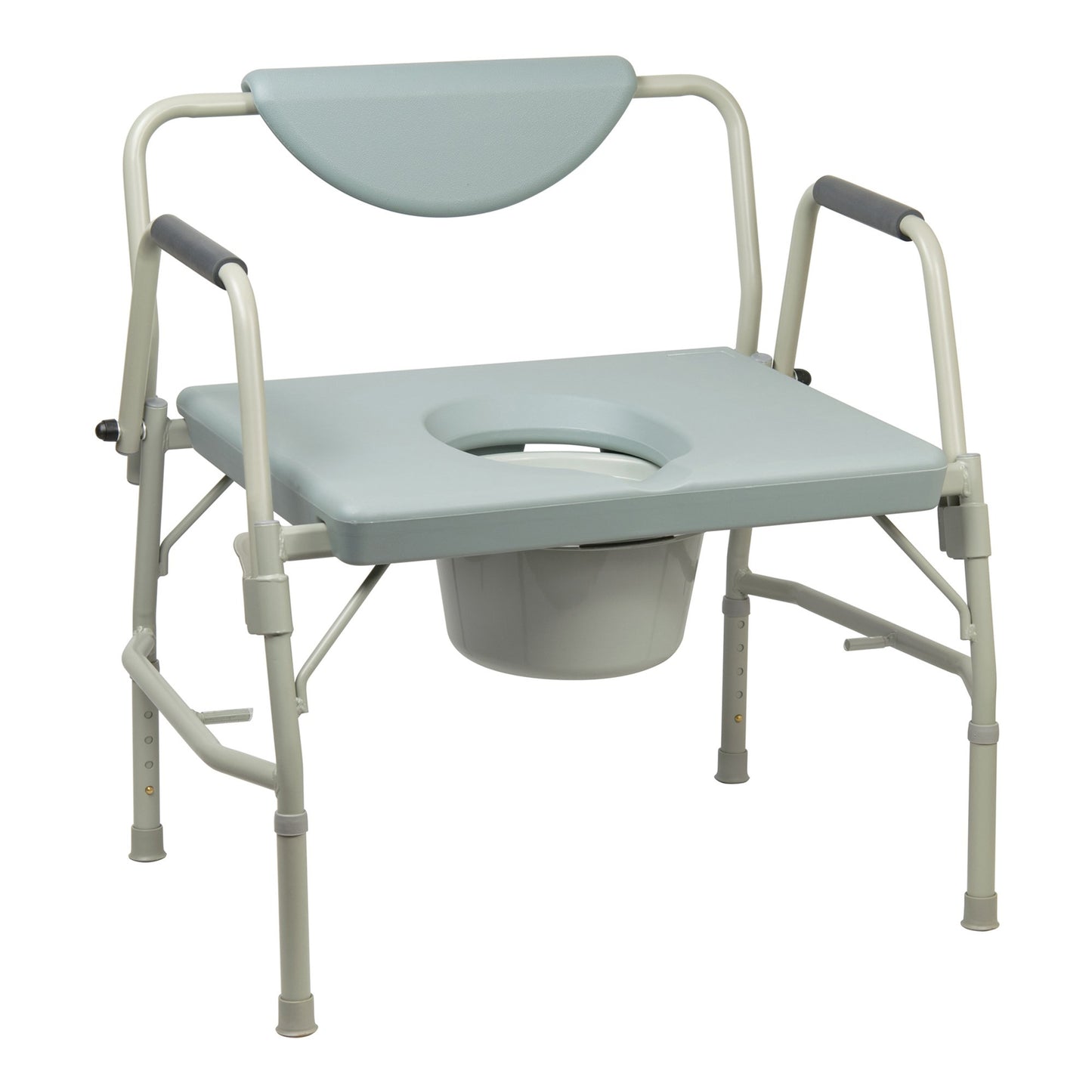 Commode Chair McKesson Drop Arms Steel Frame Padded Backrest 23-1/4 Inch Seat Width 1000 lbs. Weight Capacity - 146-11135-1