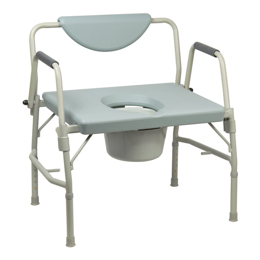 Commode Chair McKesson Drop Arms Steel Frame Padded Backrest 23-1/4 Inch Seat Width 1000 lbs. Weight Capacity - 146-11135-1