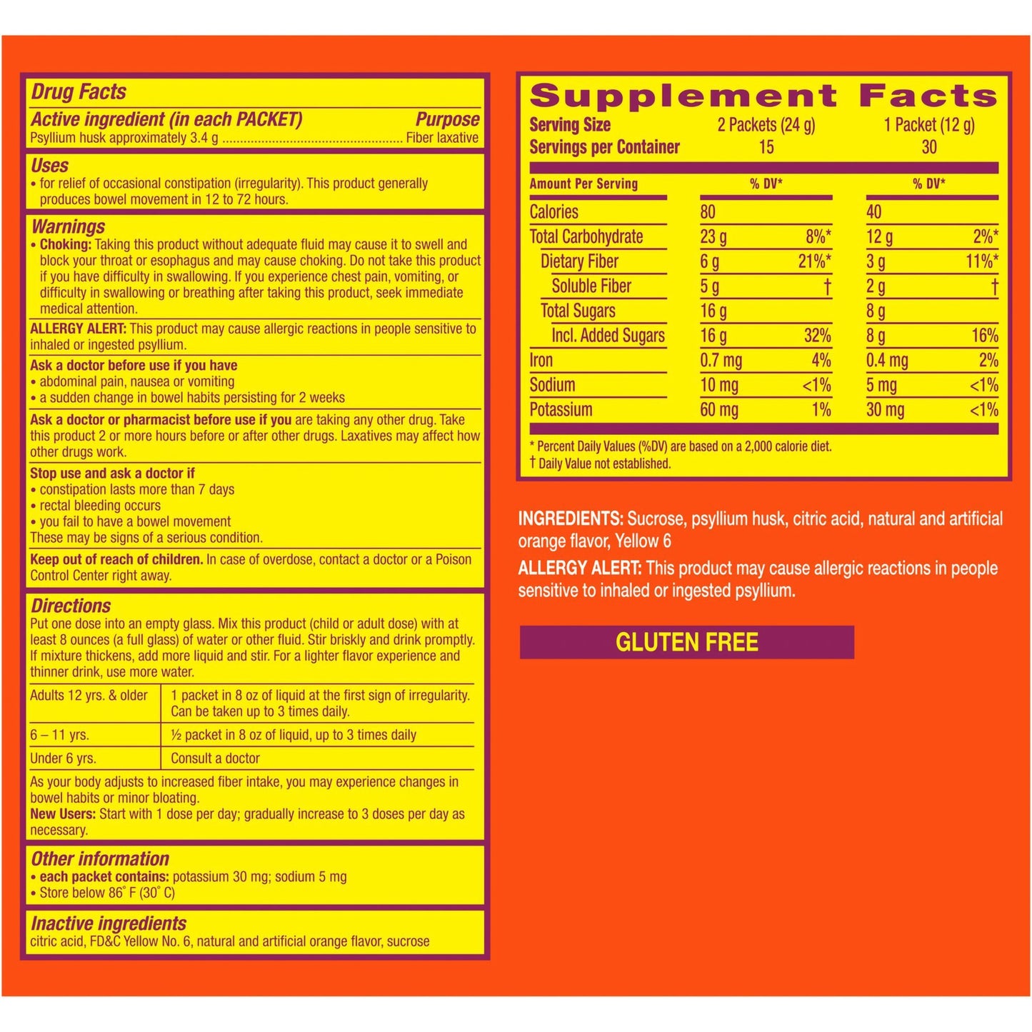 Metamucil® Psyllium Fiber Supplement On-the-Go! Orange 37000002304