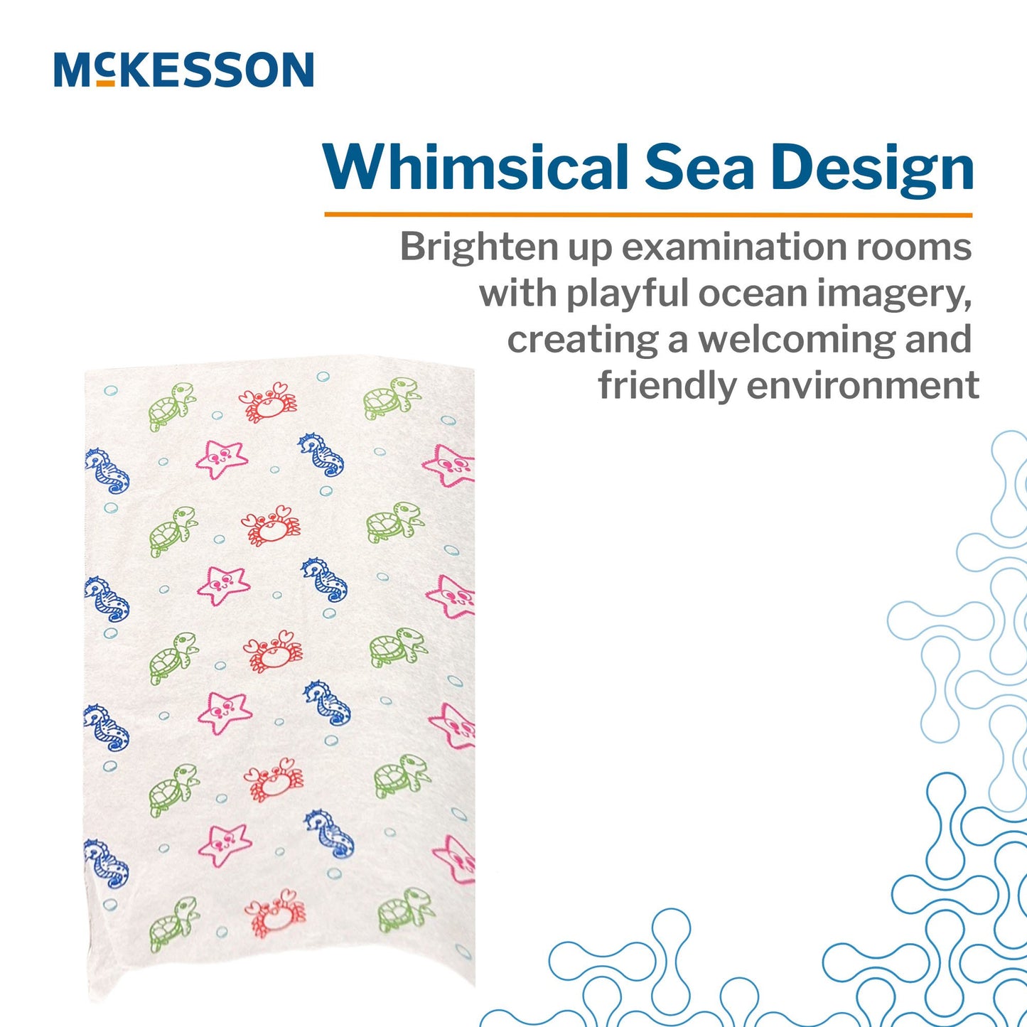 Table Paper McKesson 18 Inch Width 125 Foot Length Print (Sea Friends) Crepe 143-18125SC