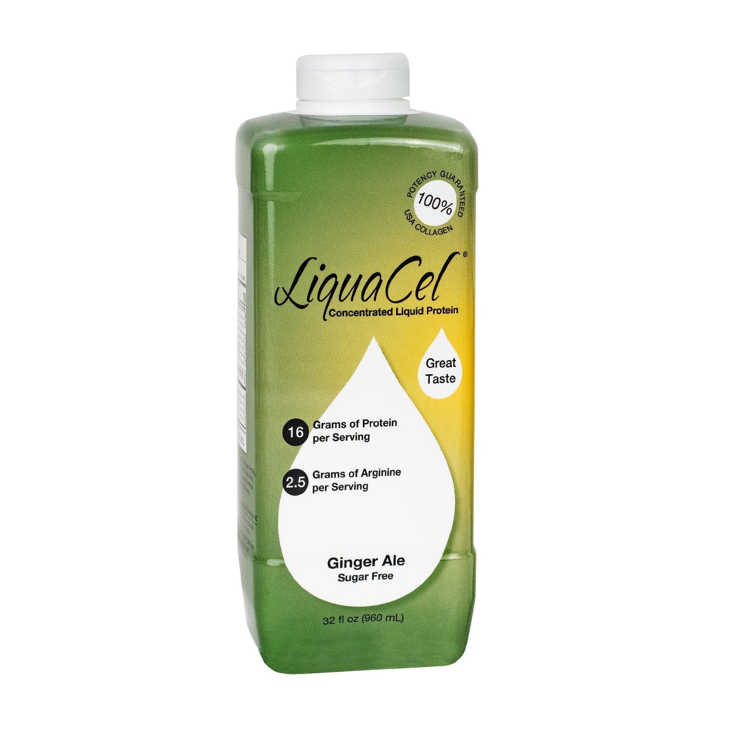 LiquaCel® Ginger Ale Concentrated Liquid Protein, Sugar Free, 32-ounce Bottle GH-111