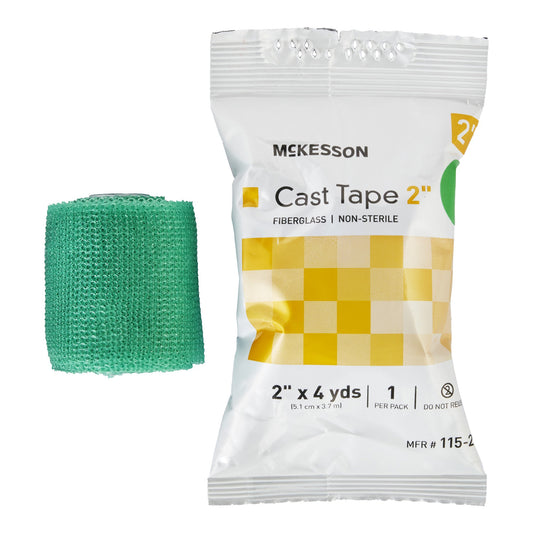 Cast Tape McKesson 2 Inch X 12 Foot Fiberglass Green - 115-2G