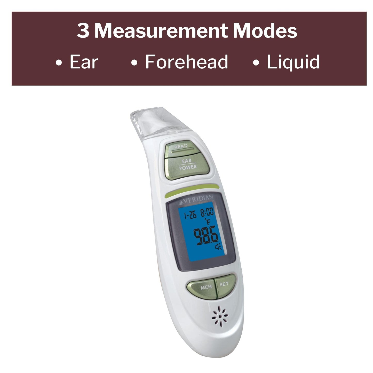 Veridian Infrared Thermometer, Tympanic Ear Digital Talking Thermometer 09-342