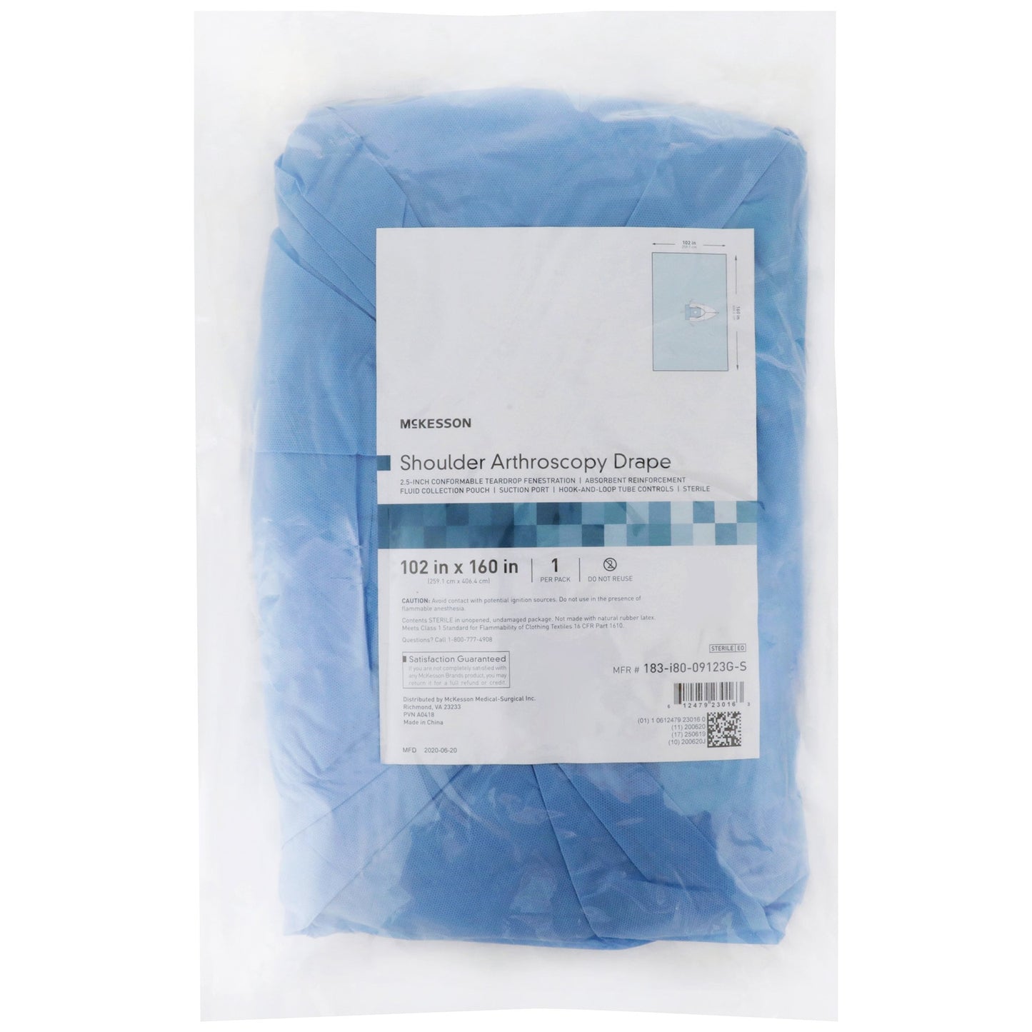 McKesson Sterile Shoulder Arthroscopy Drape, 102 x 160 Inch 183-I80-09123G-S