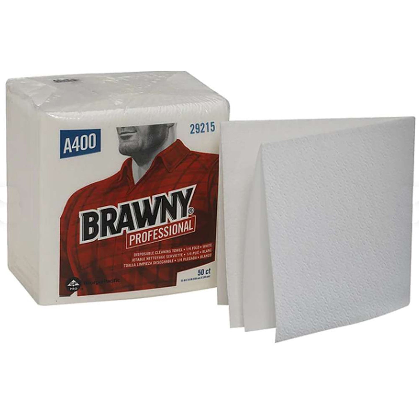 Task Wipe Brawny Industrial® Medium Duty 50 Count Poly Pack 13 X 13 Inch NonSterile Reusable - 29215