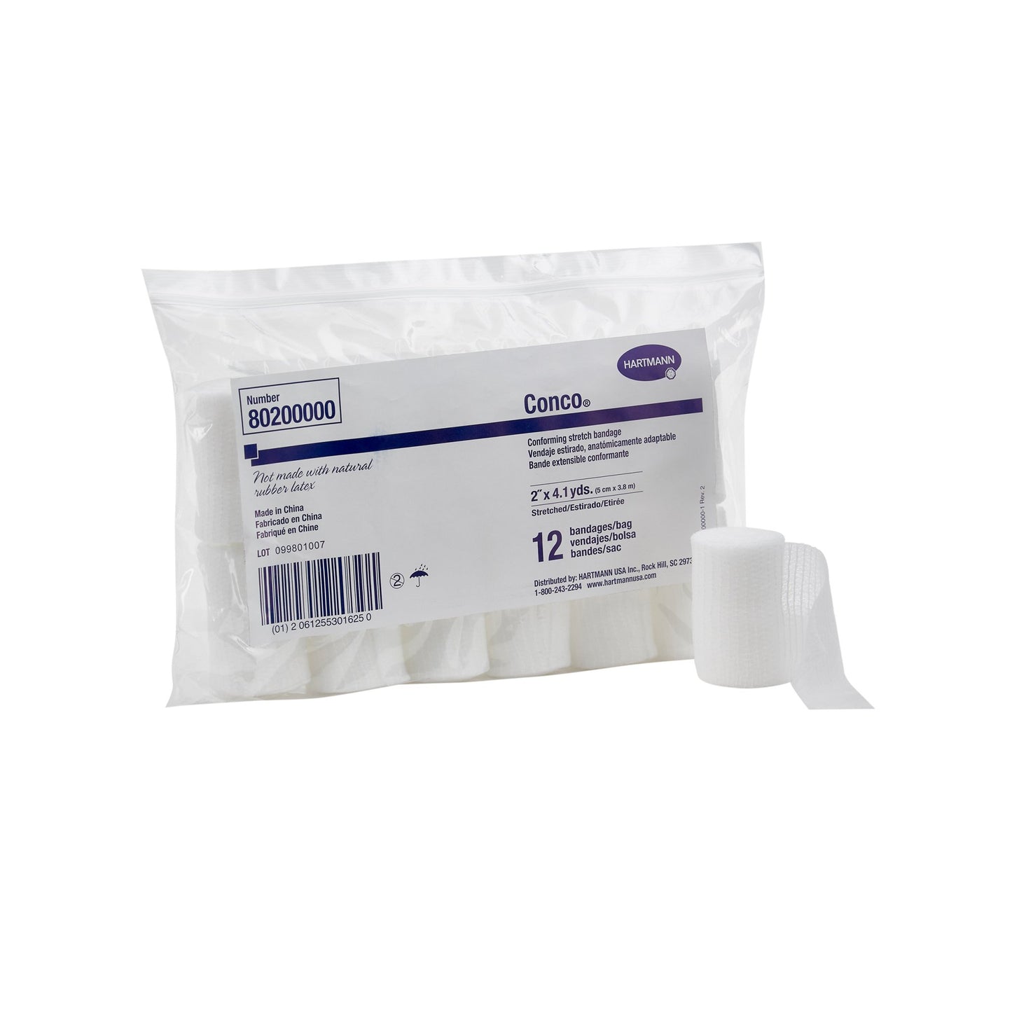 Hartmann Conco Conforming Bandage, 2 Inch x 4-1/10 Yard 80200000, Bag of 12