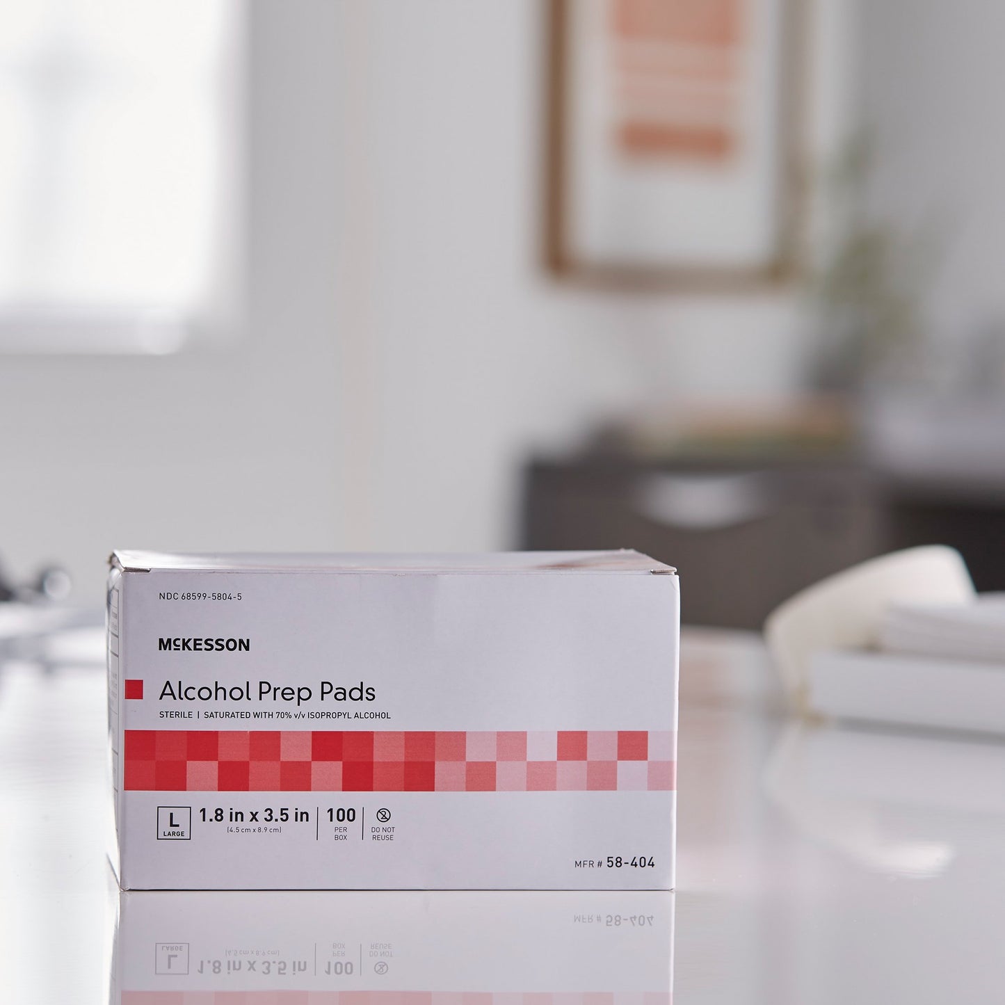 McKesson Alcohol Prep Pad Isopropyl Alcohol, 1-4/5 x 3-1/2 Inch 58-404