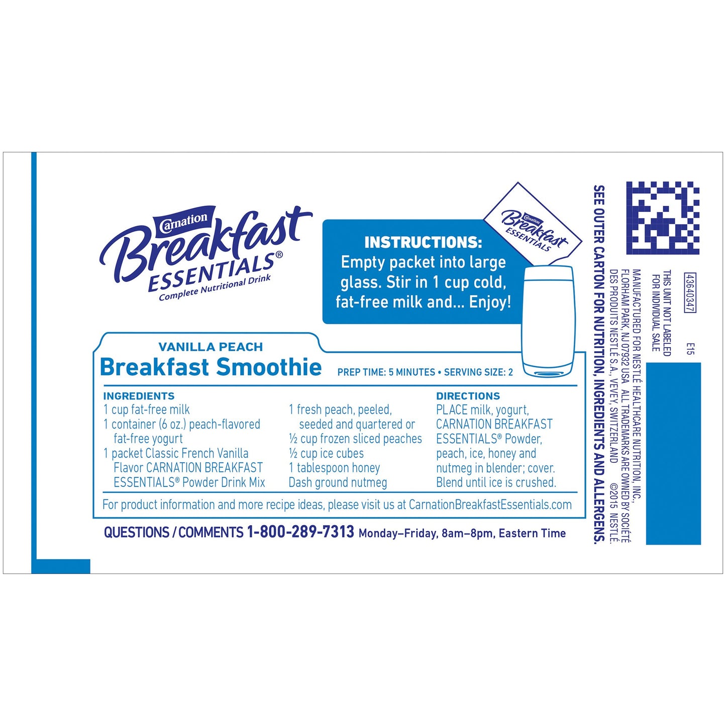 Carnation Breakfast Essentials® Vanilla Nutritional Drink 10050000530622