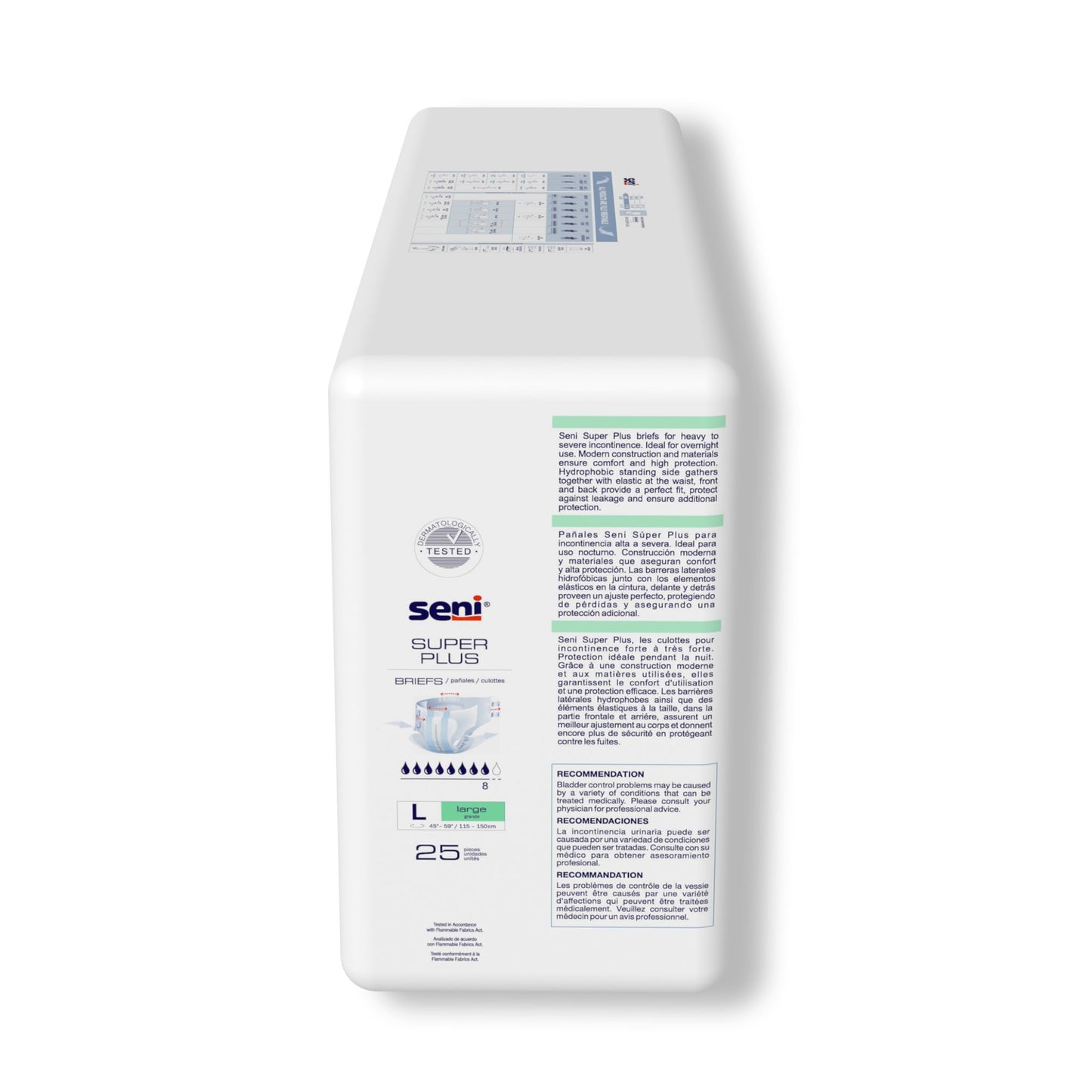 Seni® Super Plus Overnight Heavy to Severe Absorbency Incontinence Brief, Large S-LA25-BP1