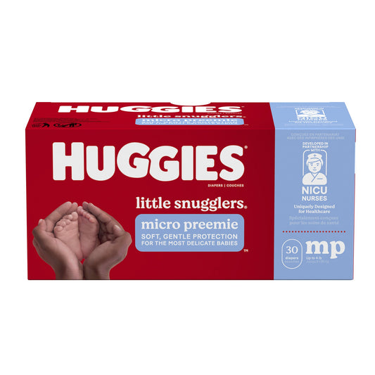 Kimberly Clark Huggies Little Snugglers Diaper, Micro Preemie 40581, Case of 240