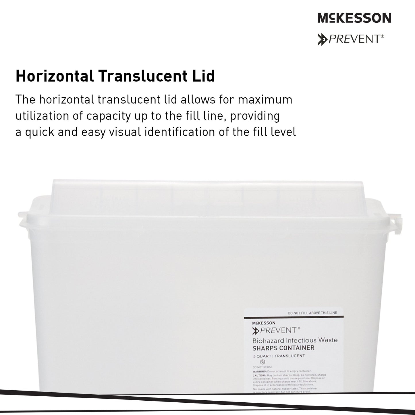 McKesson Prevent® Sharps Container, 1-1/4 Gallon, 10-3/4 x 10-1/2 x 4-3/4 Inch 2261