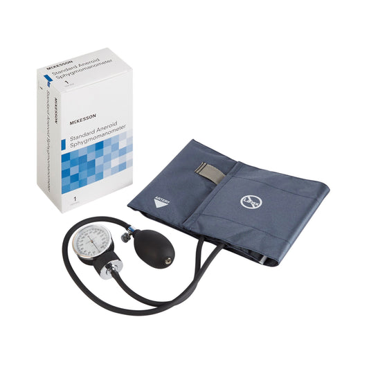 McKesson Aneroid Sphygmomanometer with Cuff, 2-Tube, Pocket-Size, Large Cuff 01-775-12XNGM