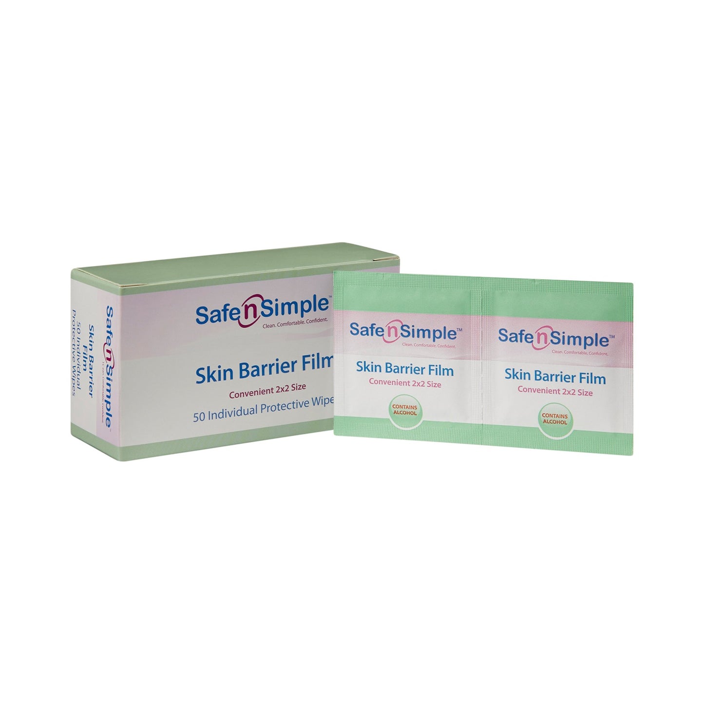 Safe N Simple Skin Barrier Wipe, 50 Packets per Box SNS81850