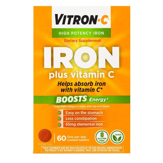 Multivitamin Supplement Vitron-C® Ascorbic Acid / Iron 125 mg - 65 mg Strength Tablet 60 per Bottle - 63736012301