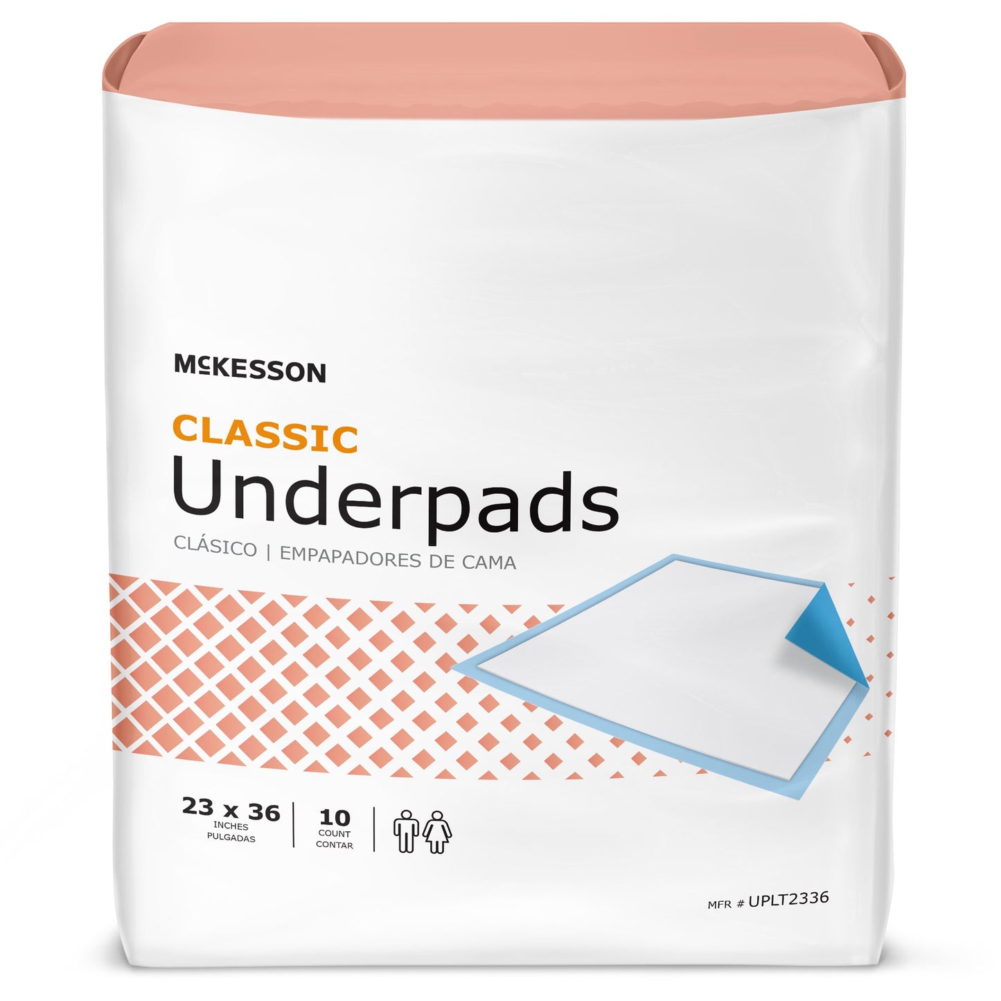 Disposable Underpad McKesson Classic Plus 23 X 36 Inch Fluff Mat Light Absorbency - UPLT2336