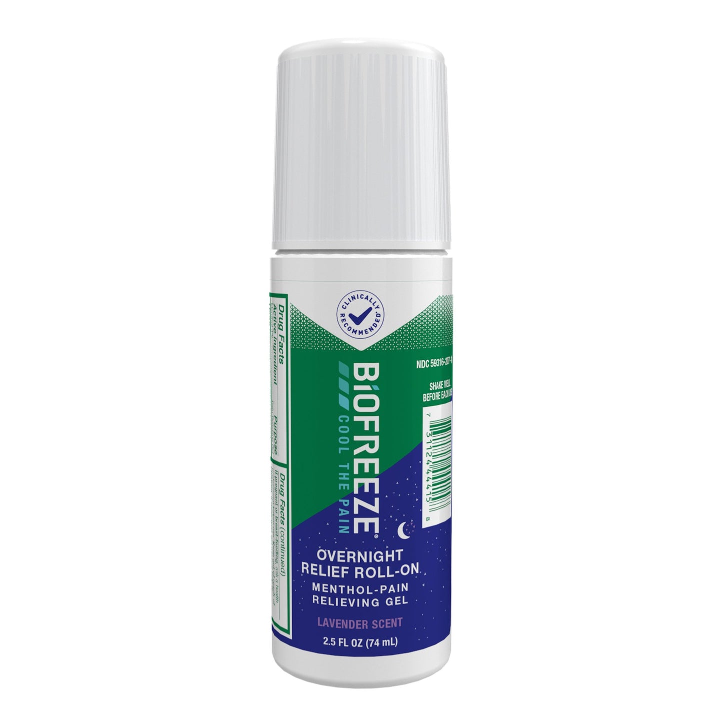 Biofreeze Overnight Relief Menthol Pain-Relieving Roll-On, Lavender Scent 3250728