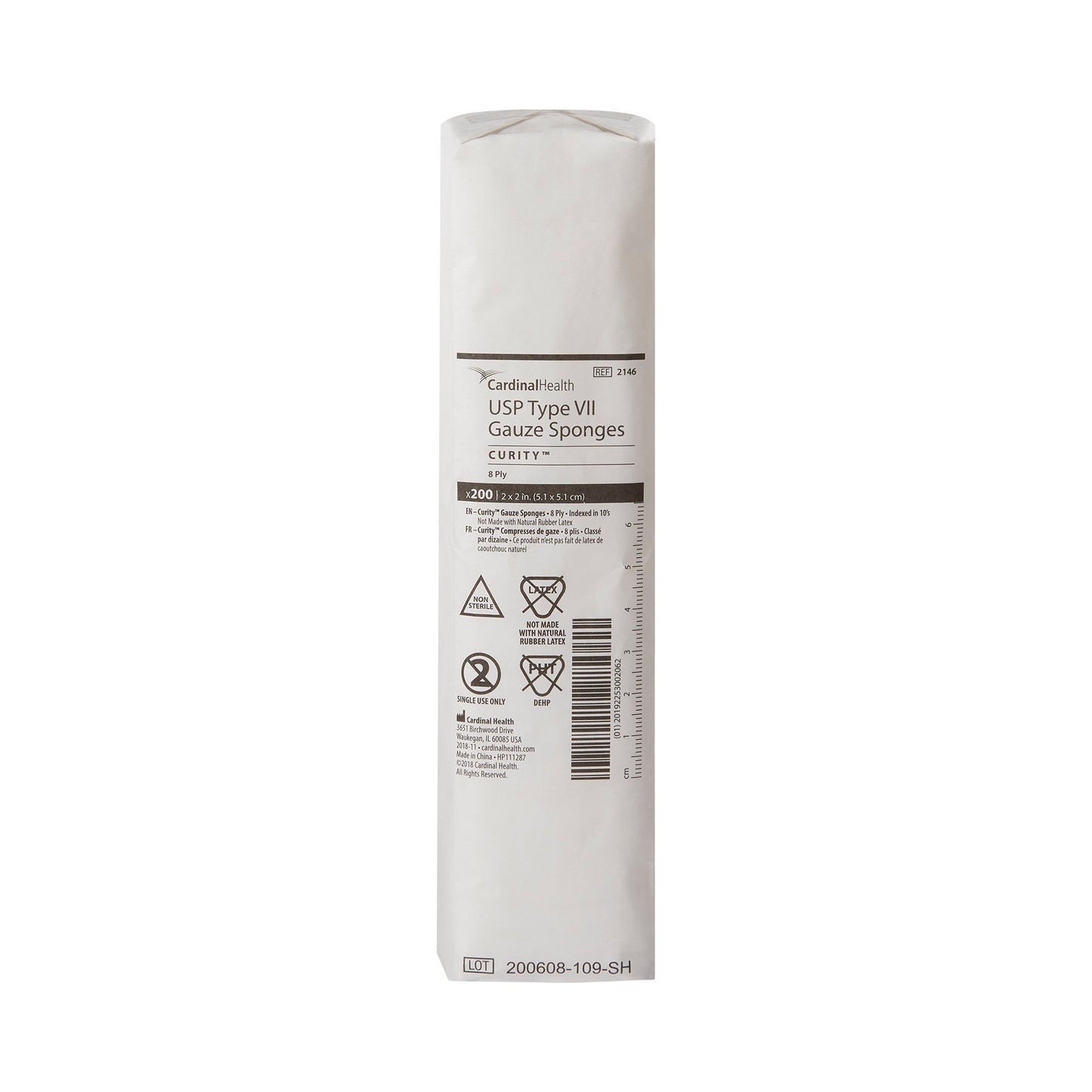 Cardinal Curity NonSterile USP Type VII Gauze Sponge, 2 x 2 Inch 2146-, Case of 5000