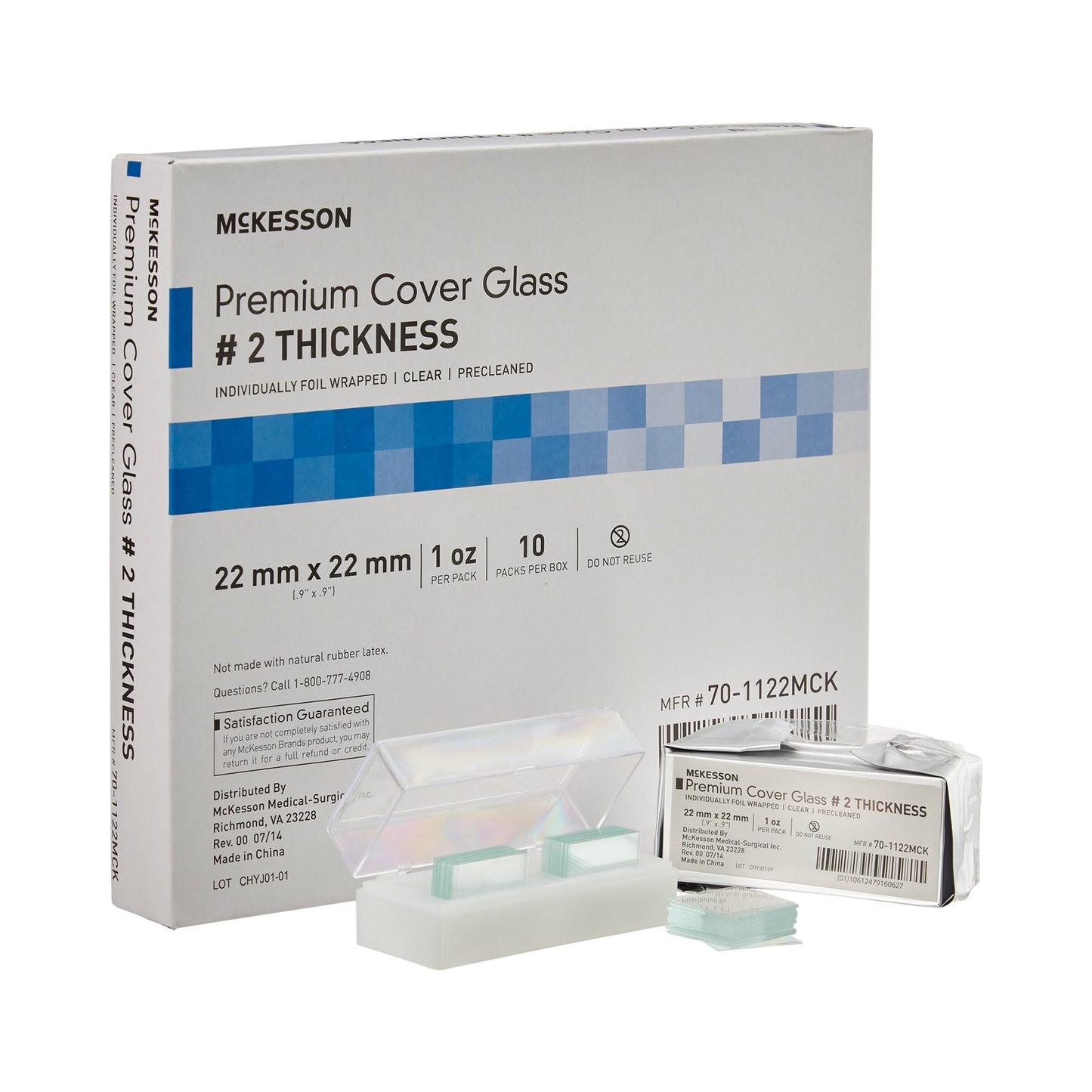 McKesson Premium No. 2 Thickness Cover Glass, 22 x 22 mm 70-1122MCK