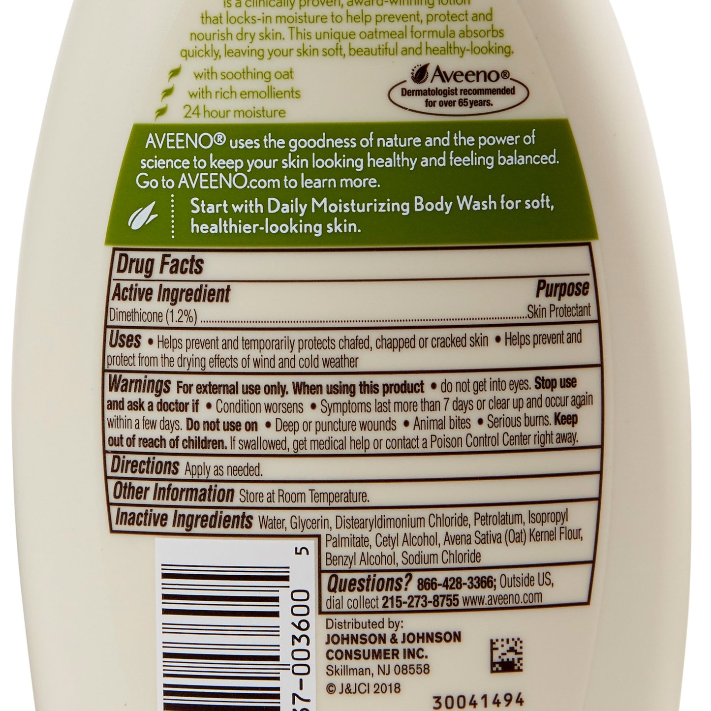 Aveeno® Daily Moisturizing Body Lotion, 12 oz. Bottle 100360000