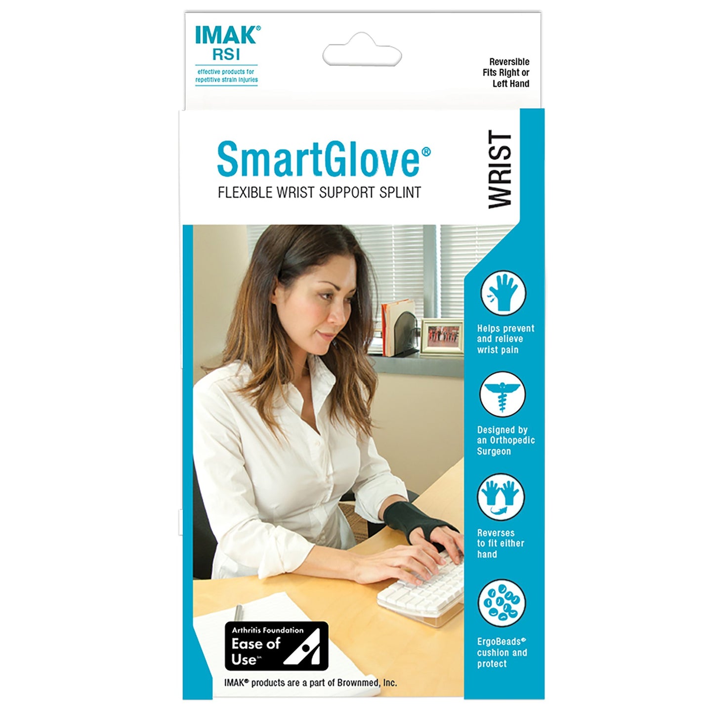 IMAK® RSI SmartGlove with Thumb Support Glove, Large, Black A20163