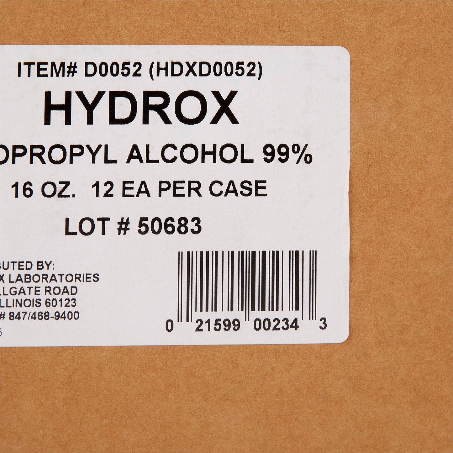 Hydrox Isopropyl Alcohol, 99% Strength Alcohol for Technical Use, 16 ounces D0052