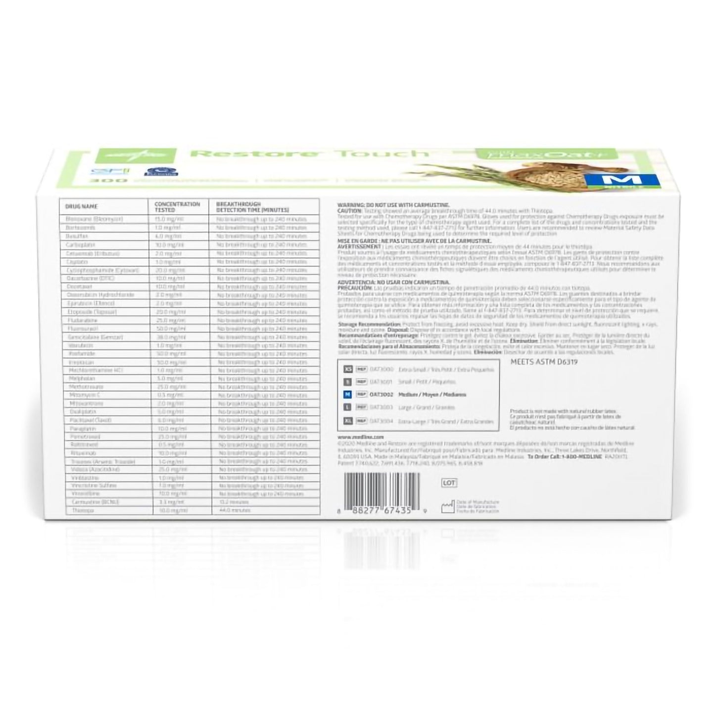 Restore® Touch Nitrile Exam Glove, Green, Medium OAT3002