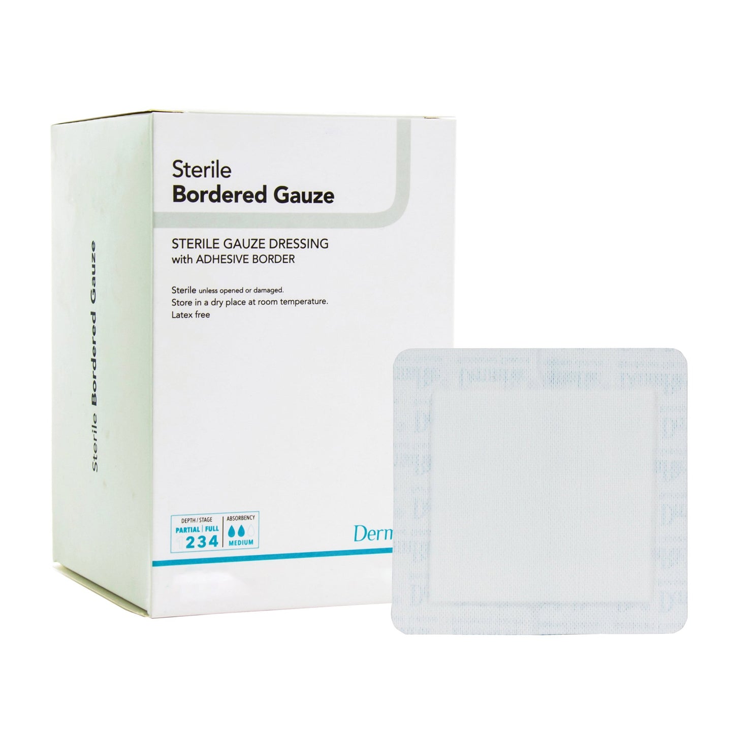 DermaRite® Sterile Gauze Adhesive Dressing, 4 x 10 Inch 11410
