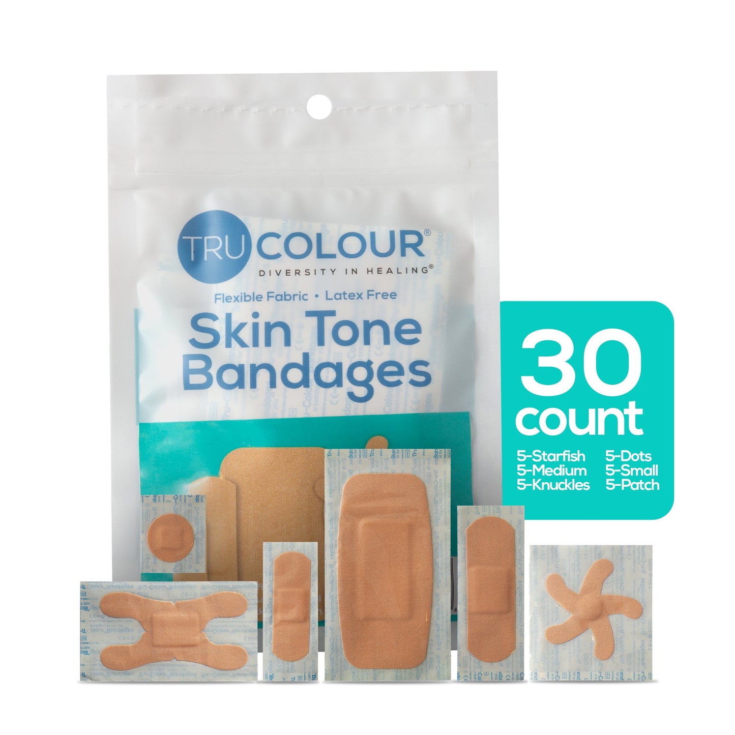 TruColour® Beige Adhesive Strip, Assorted Shapes and Sizes TCB-AASD