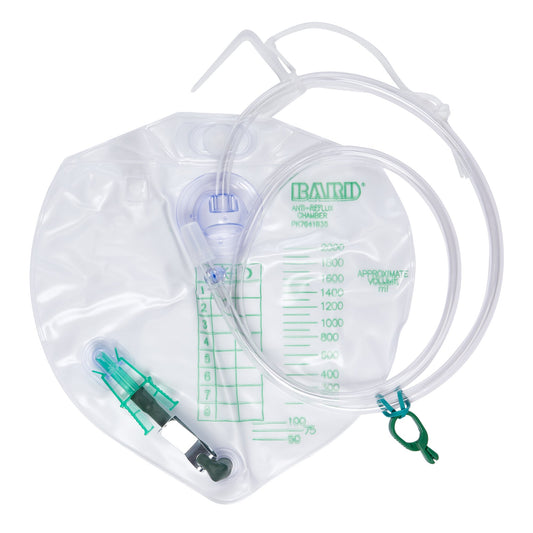 Urinary Drain Bag Bard® Anti-Reflux Valve Sterile 2,000 mL Vinyl - 154002