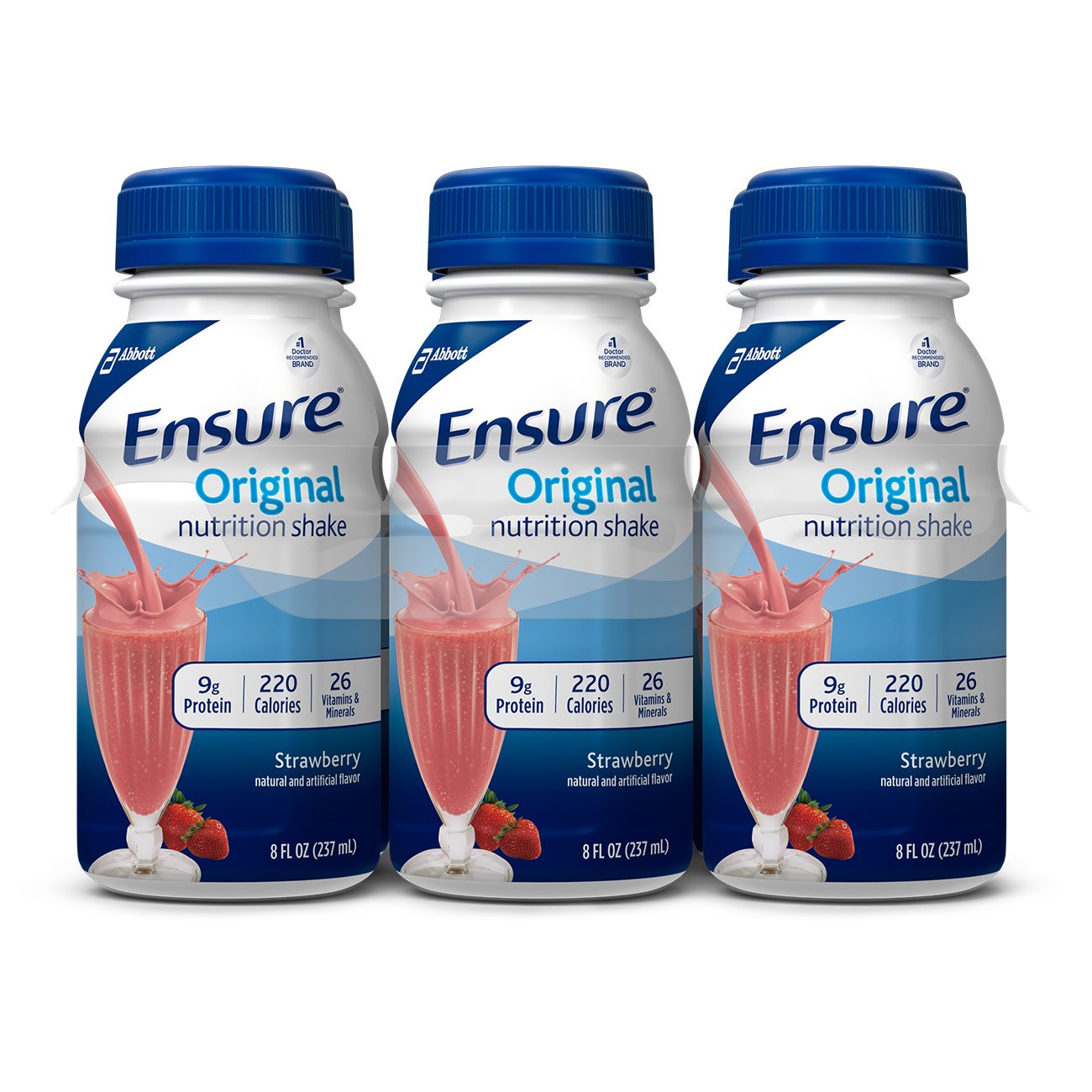 Oral Supplement Ensure® Original Shake Strawberry Flavor Liquid 8 oz. Bottle - 57234