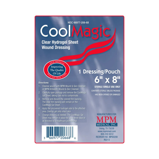 MPM Medical CoolMagic Hydrogel Dressing, 6 x 8 inch MP00208, Box of 10