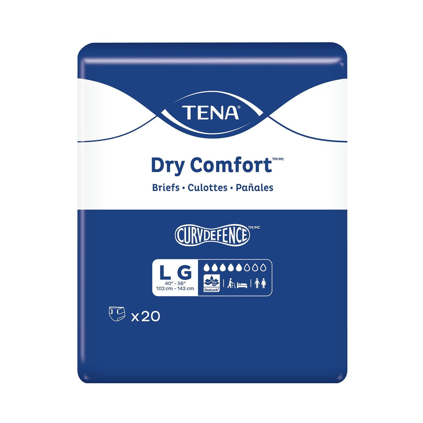 Incontinence Brief TENA Dry Comfort™ Adult Large Unisex Disposable Moderate Absorbency 67430