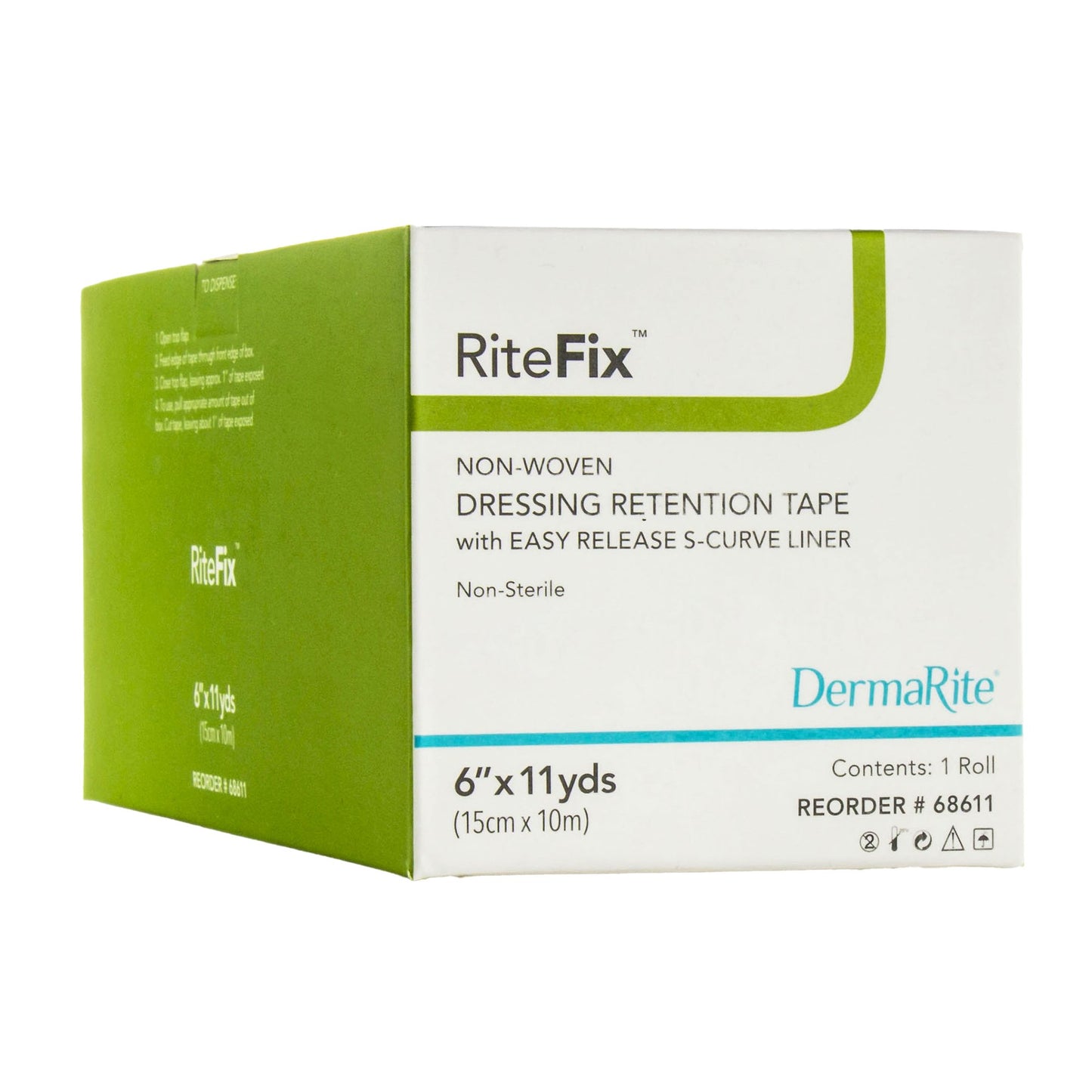 RiteFix™ Nonwoven Dressing Retention Tape, 6 Inch x 11 Yard, White 68611