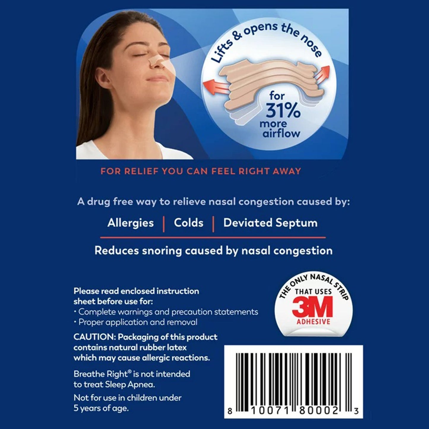 Breathe Right Nasal Strips, Extra Strength 81007180002