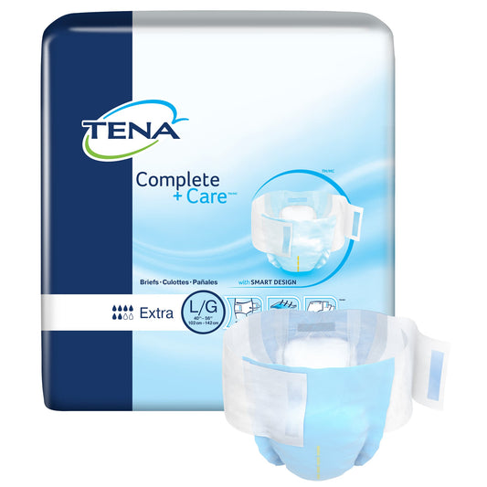 Unisex Adult Incontinence Brief TENA® Complete + Care™ Large Disposable Moderate Absorbency - 69970