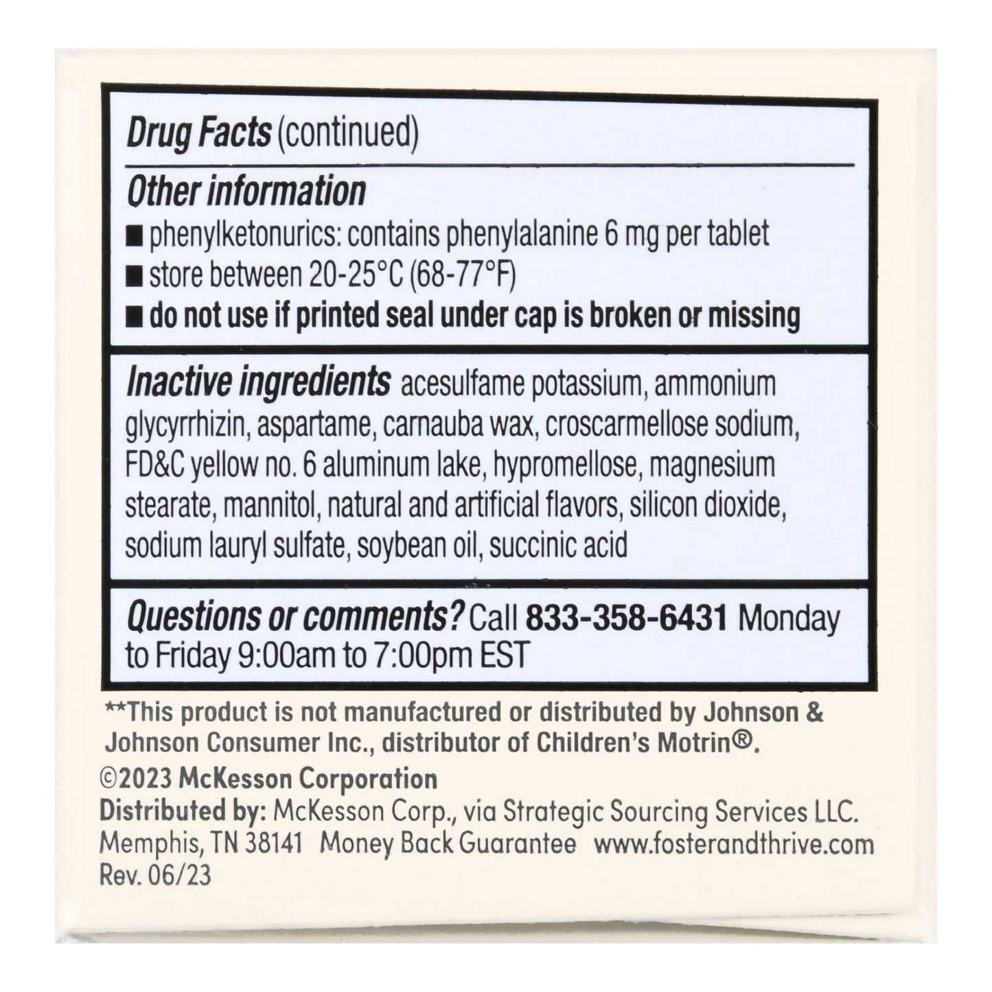 Foster & Thrive™ Children's Ibuprofen IB Chewable Tablets 100 mg Orange 70677114501