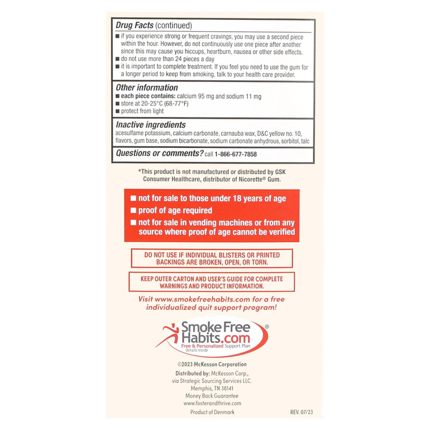 Foster & Thrive™ Nicotine Polacrilex 4 mg (Nicotine) Gum, Original Flavor 70677116702