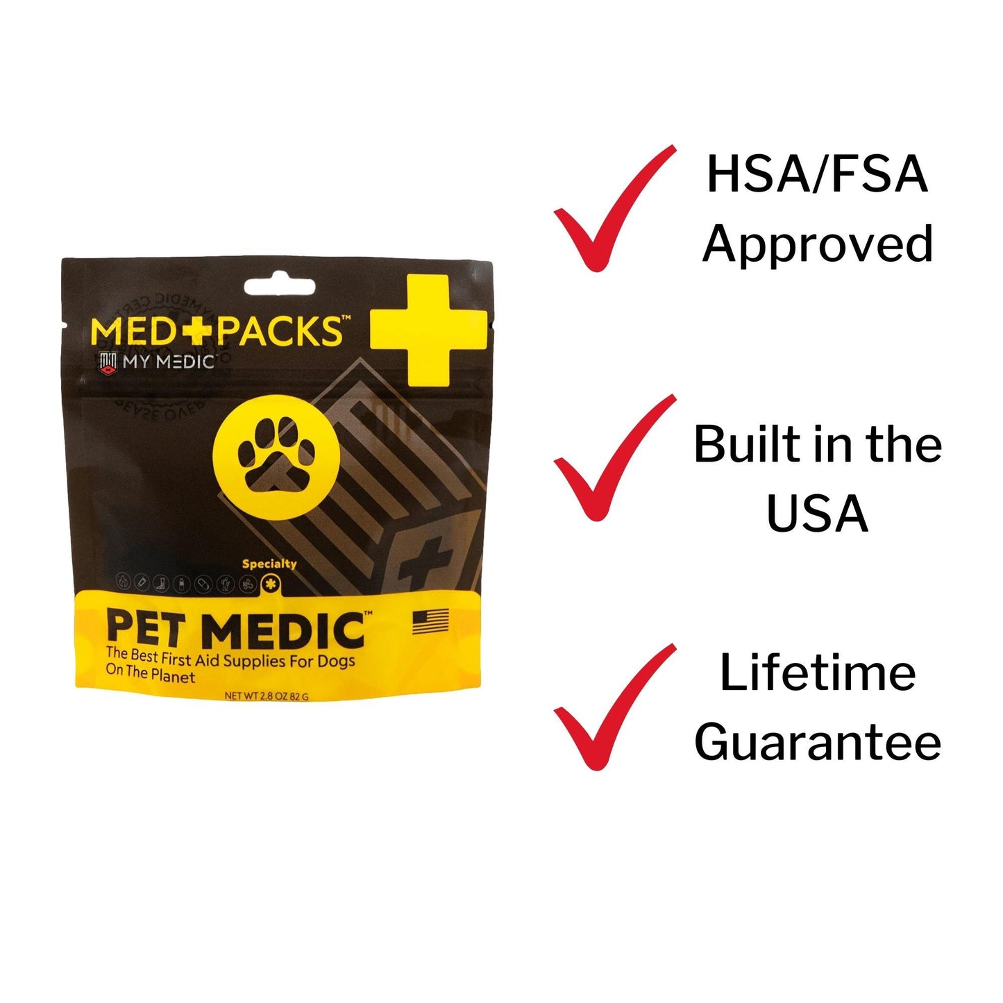 Med Packs™ First Aid Kit for Pets – Dog Injury Supplies in Portable Pouch MM-MED-PACK-PET-EA